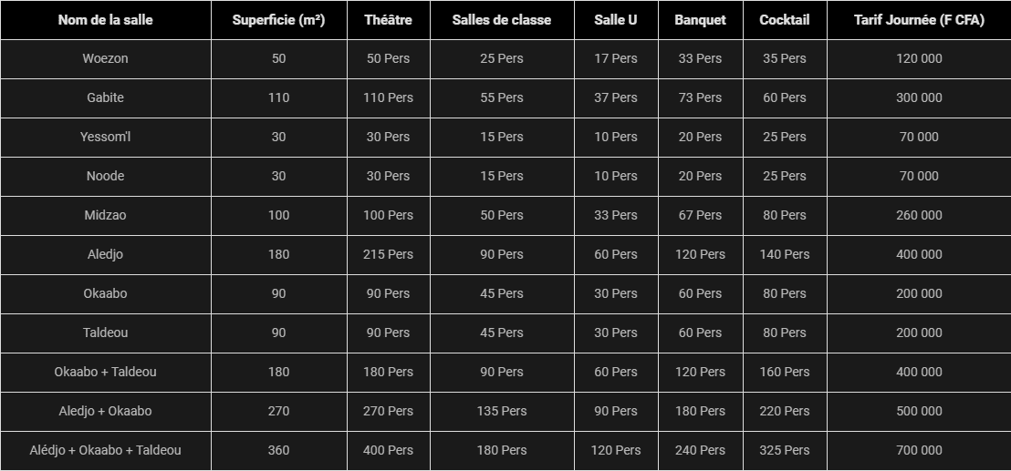 grille tarif